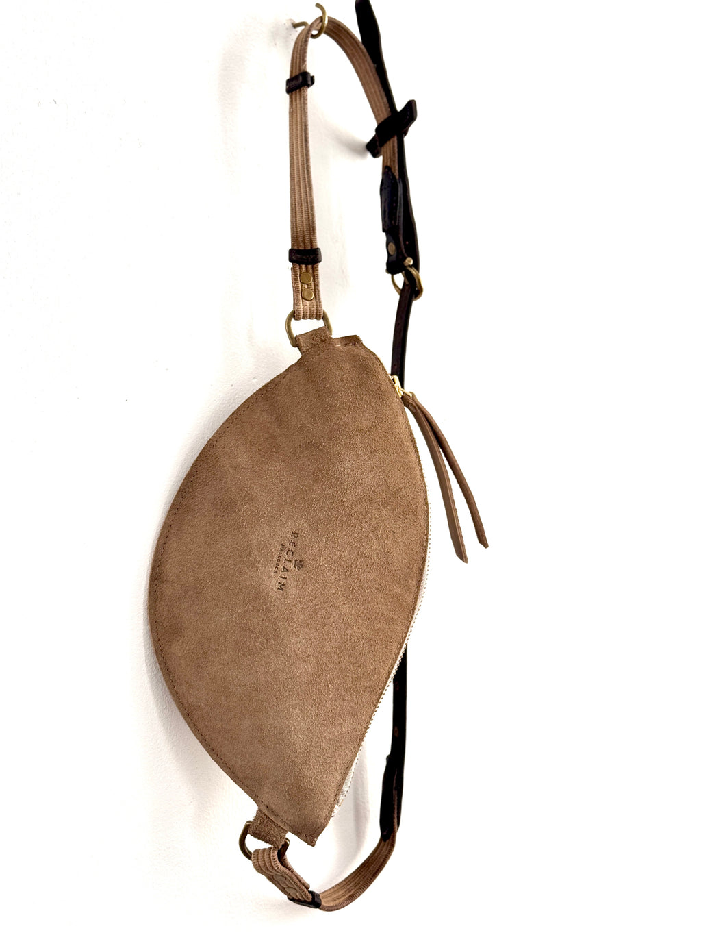 CAMPOS BELT BAG -BEIGE SUEDE HAPPY HORSES PRINT - ONE-OF-A-KIND