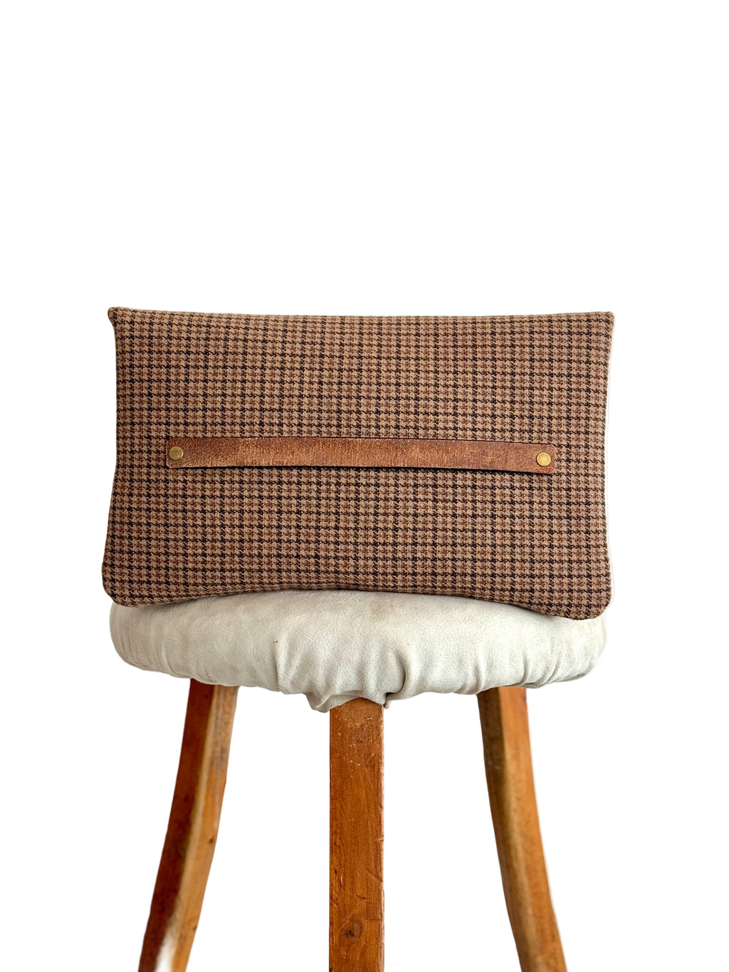 BINIALI CLUTCH - REMNANT BRITISH HOUNDSTOOTH & VINTAGE AFRICAN COTTON - ONE-OF-ONE