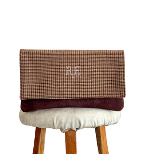 BINIALI CLUTCH - REMNANT BRITISH HOUNDSTOOTH & HAPPY HORSES - ONE-OF-A-KIND