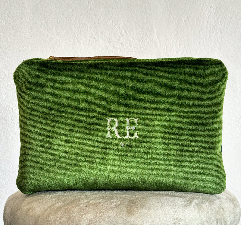 PETRA POUCH - VINTAGE RACING GREEN VELVET ONE-OFF