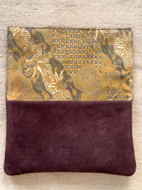 BINIALI CLUTCH - REMNANT BRITISH HOUNDSTOOTH & VINTAGE AFRICAN COTTON - ONE-OF-ONE