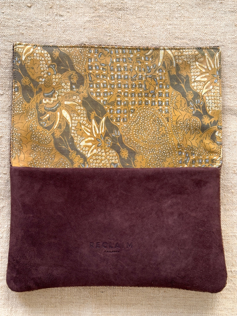 BINIALI CLUTCH - REMNANT BRITISH HOUNDSTOOTH & VINTAGE AFRICAN COTTON - ONE-OF-ONE