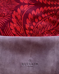BINIALI CLUTCH - REMNANT ITALIAN HERRINGBONE TWEED & VINTAGE PATTERNED COTTON- ONE-OF-ONE