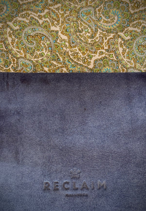 BINIALI CLUTCH - REMNANT BRITISH HOUNDSTOOTH & PAISLEY SATIN - ONE-OF-ONE.