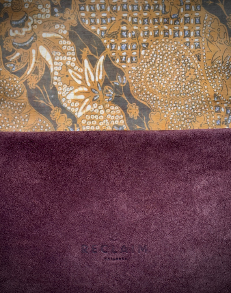BINIALI CLUTCH - REMNANT BRITISH HOUNDSTOOTH & VINTAGE AFRICAN COTTON - ONE-OF-ONE