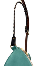 CAMPOS BELT BAG - TURQUOISE  SUEDE & REMNANT HAPPY HORSES  ONE-OF-A-KIND