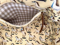 ORIENT TOTE - BRITISH  HOUNDSTOOTH AND HAPPY HORSES  - ONE-OFF