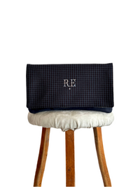 BINIALI CLUTCH - REMNANT BRITISH HOUNDSTOOTH & PAISLEY SATIN - ONE-OF-ONE.