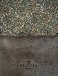 BINIALI CLUTCH - REMNANT HOUNDSTOOTH & VINTAGE PAISLEY SATIN - ONE-OF-ONE.