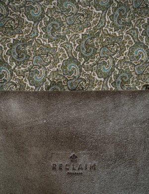 BINIALI CLUTCH - REMNANT HOUNDSTOOTH & VINTAGE PAISLEY SATIN - ONE-OF-ONE.