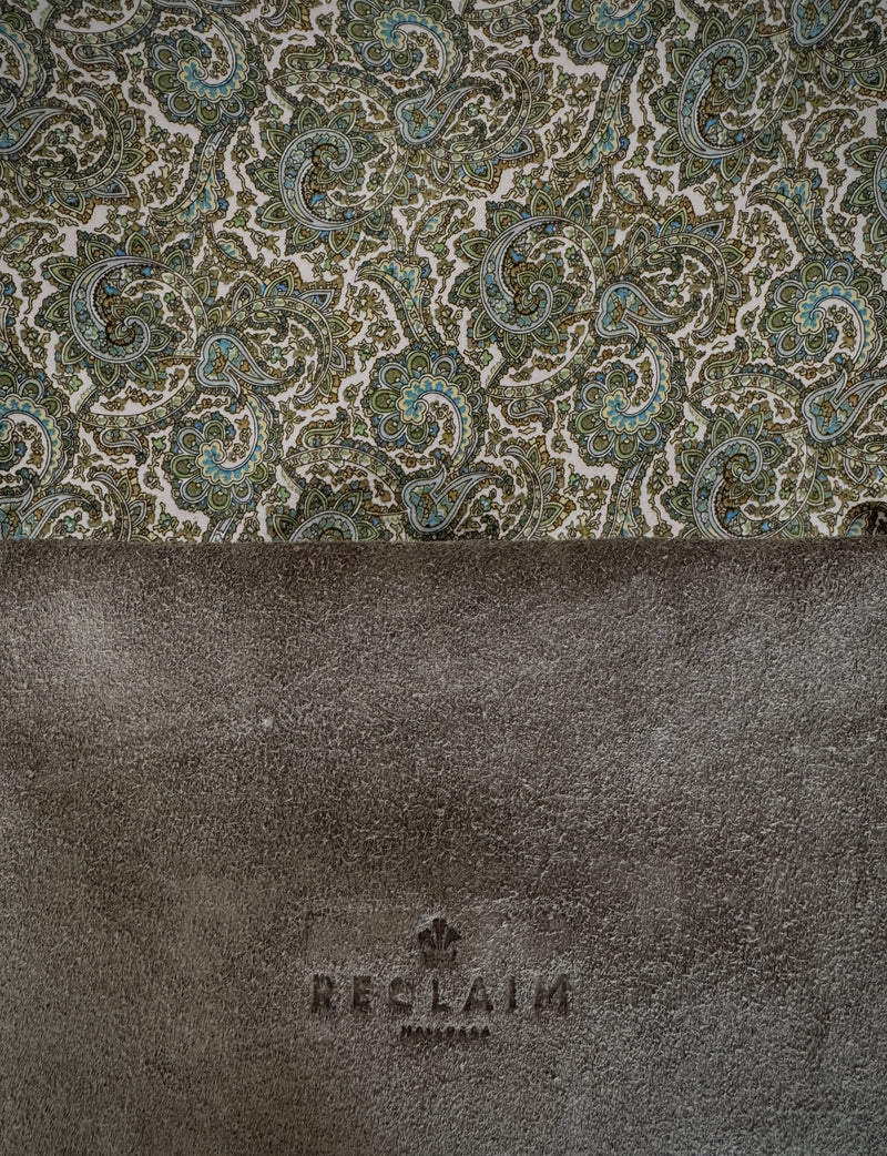 BINIALI CLUTCH - REMNANT HOUNDSTOOTH & VINTAGE PAISLEY SATIN - ONE-OF-ONE.