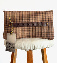 BINIALI CLUTCH - REMNANT BRITISH HOUNDSTOOTH & HAPPY HORSES - ONE-OF-A-KIND