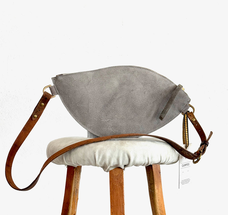 CAMPOS BELT BAG - GREY SUEDE & REMNANT PAISLEY SILK  ONE-OFF