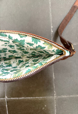 CAMPOS BELT BAG - VINTAGE SADDLE LEATHER & VINTAGE GREEN IVY PRINT - ONE OF ONE