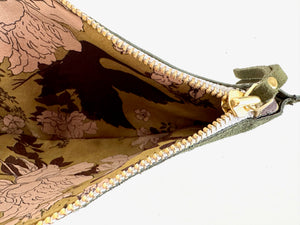 CAMPOS BELT BAG - GREEN SUEDE & REMNANT OLIVE GREEN SILK  ONE-OF-A-KIND