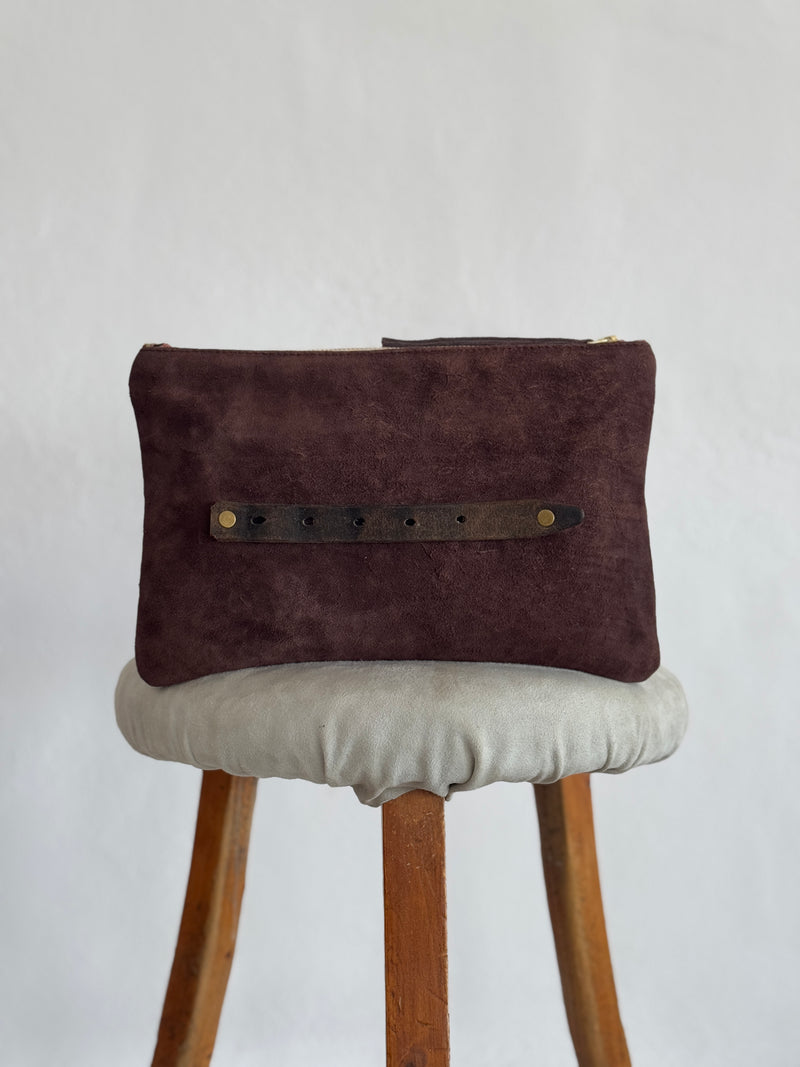 PETRA POUCH - REMNANT BRITISH  HOUNDSTOOTH & VINTAGE KANTHA FABRIC  ONE OF ONE