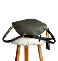 CAMPOS BELT BAG - GREEN SUEDE & REMNANT OLIVE GREEN SILK  ONE-OF-A-KIND