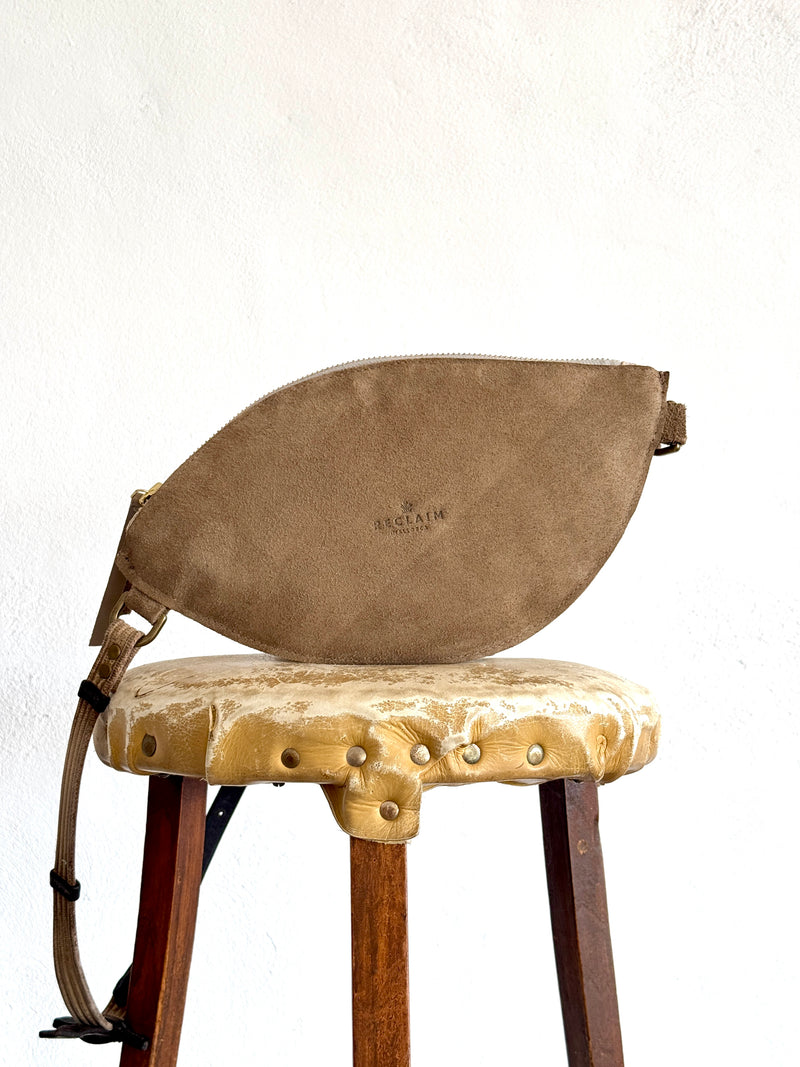 CAMPOS BELT BAG -BEIGE SUEDE HAPPY HORSES PRINT - ONE-OF-A-KIND