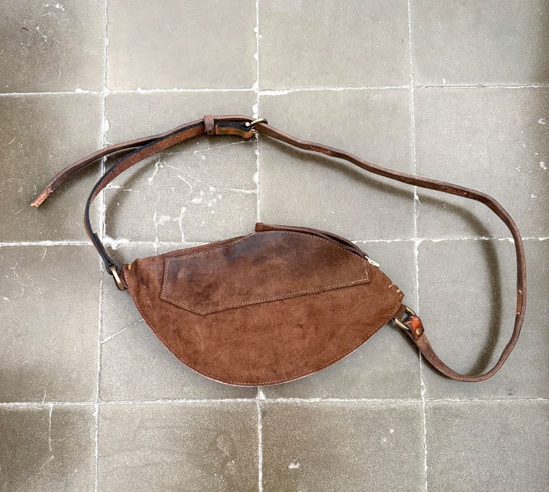 CAMPOS BELT BAG - VINTAGE SADDLE LEATHER & VINTAGE GREEN IVY PRINT - ONE OF ONE