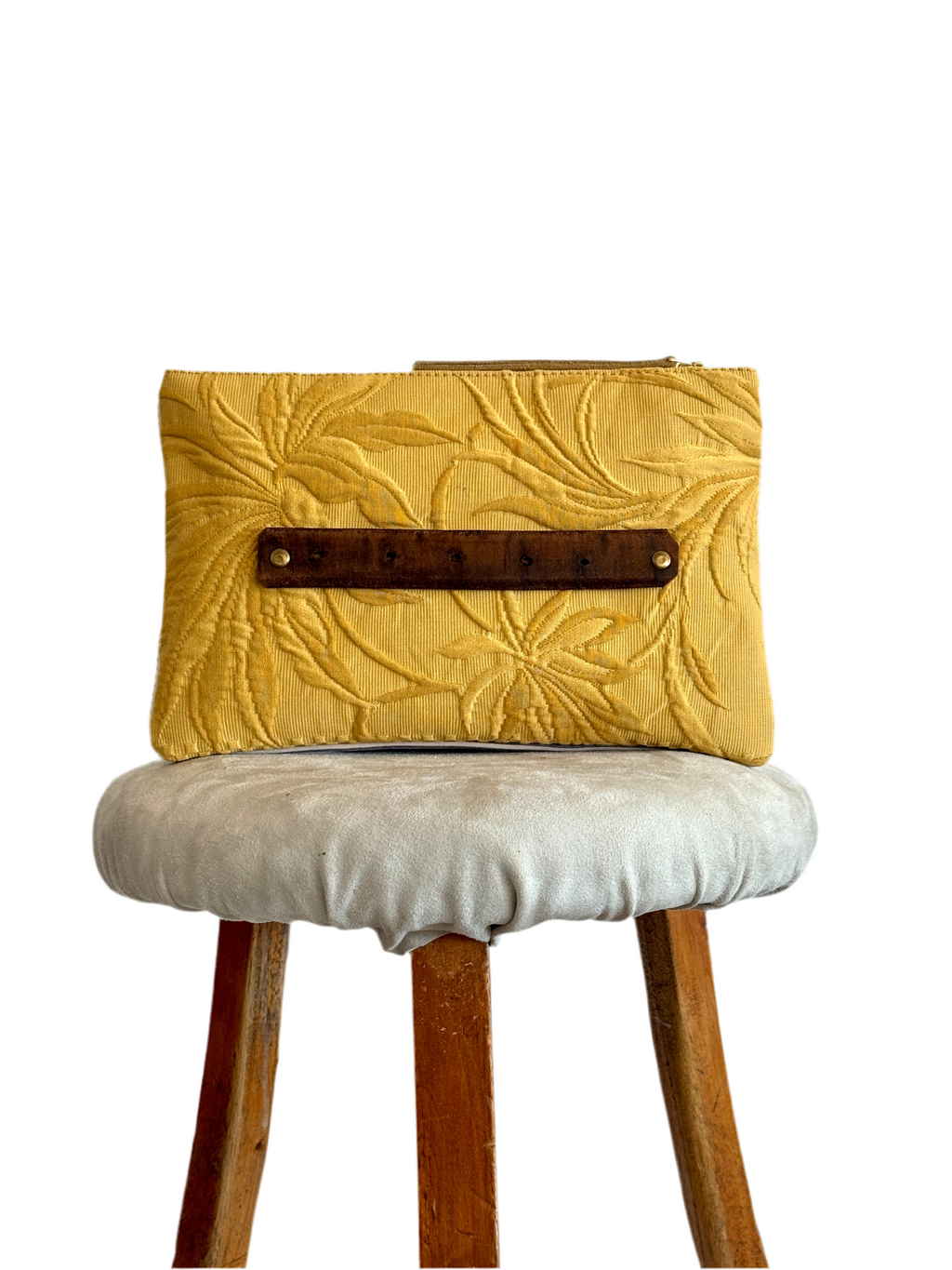 PETRA POUCH - VINTAGE  MUSTARD WEAVE ONE-OFF