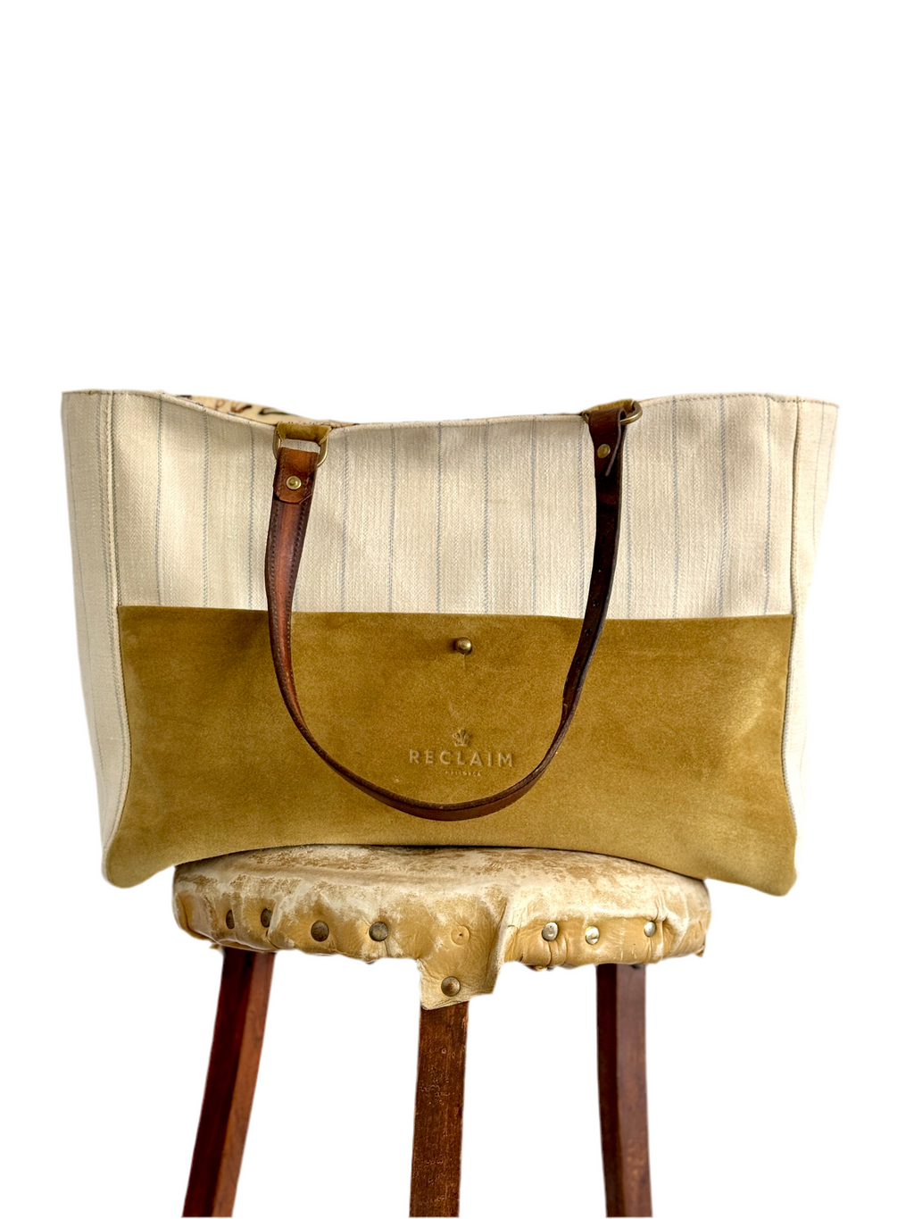 ORIENT TOTE - VINTAGE PINSTRIPE HERRINGBONE - ONE-OFF