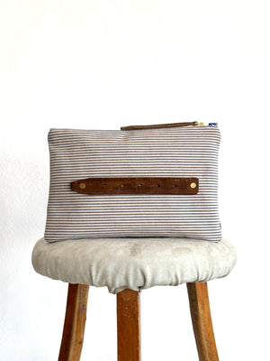 PETRA POUCH - REMNANT ITALIAN TWEED & VINTAGE AFRICAN WAXED COTTON ONE OF ONE