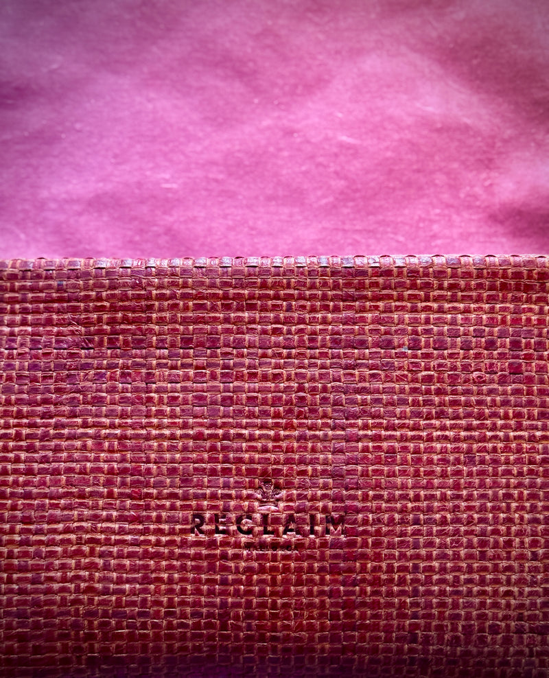 BINIALI CLUTCH - REMNANT MULTICOLOURED  WEAVE  & VINTAGE BRITISH  VELVET - ONE-OF-ONE