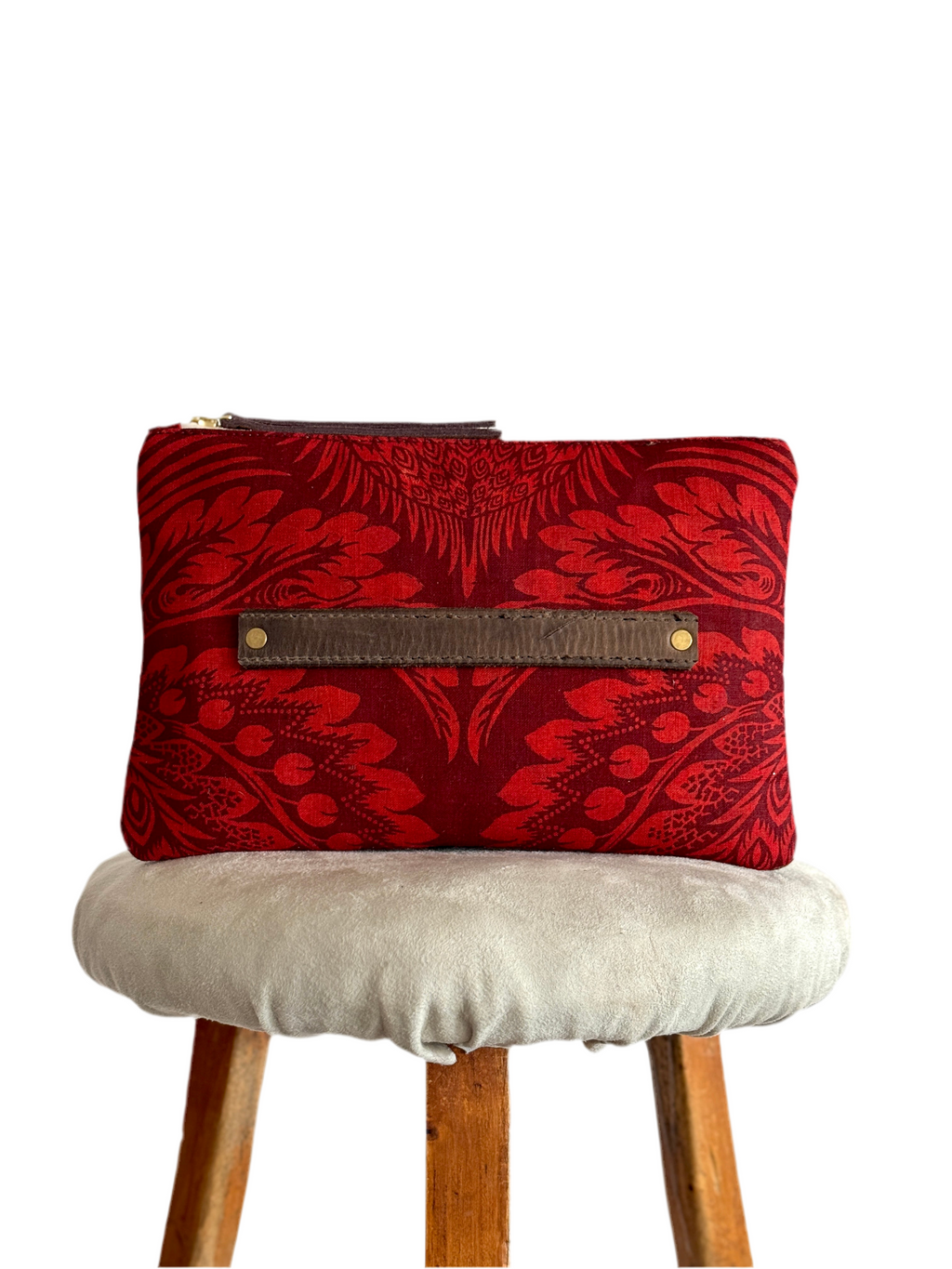 PETRA POUCH - REMNANT ITALIAN HERRINGBONE TWEED & VINTAGE HERRINGBONE LINEN ONE OF ONE