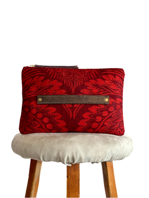 PETRA POUCH - REMNANT ITALIAN HERRINGBONE TWEED & VINTAGE HERRINGBONE LINEN ONE OF ONE