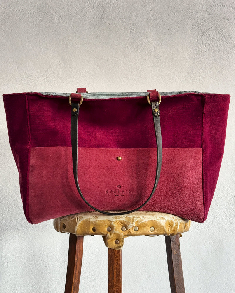 ORIENT TOTE - VINTAGE BURGUNDY VELVET ONE-OFF