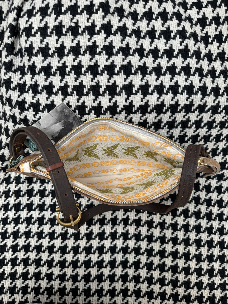 CAMPOS BELT BAG - VINTAGE GREEN & GOLD EMBROIDERED - ONE-OF-A-KIND
