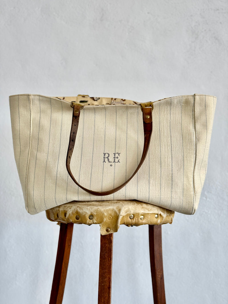 ORIENT TOTE - VINTAGE PINSTRIPE HERRINGBONE - ONE-OFF