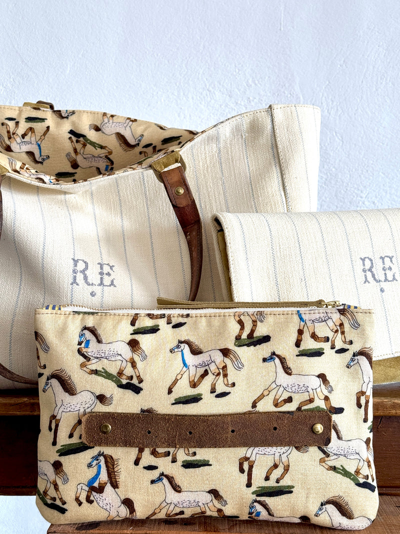 ORIENT TOTE - VINTAGE PINSTRIPE HERRINGBONE - ONE-OFF