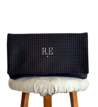 BINIALI CLUTCH - REMNANT BRITISH HOUNDSTOOTH & PAISLEY SATIN - ONE-OF-ONE.