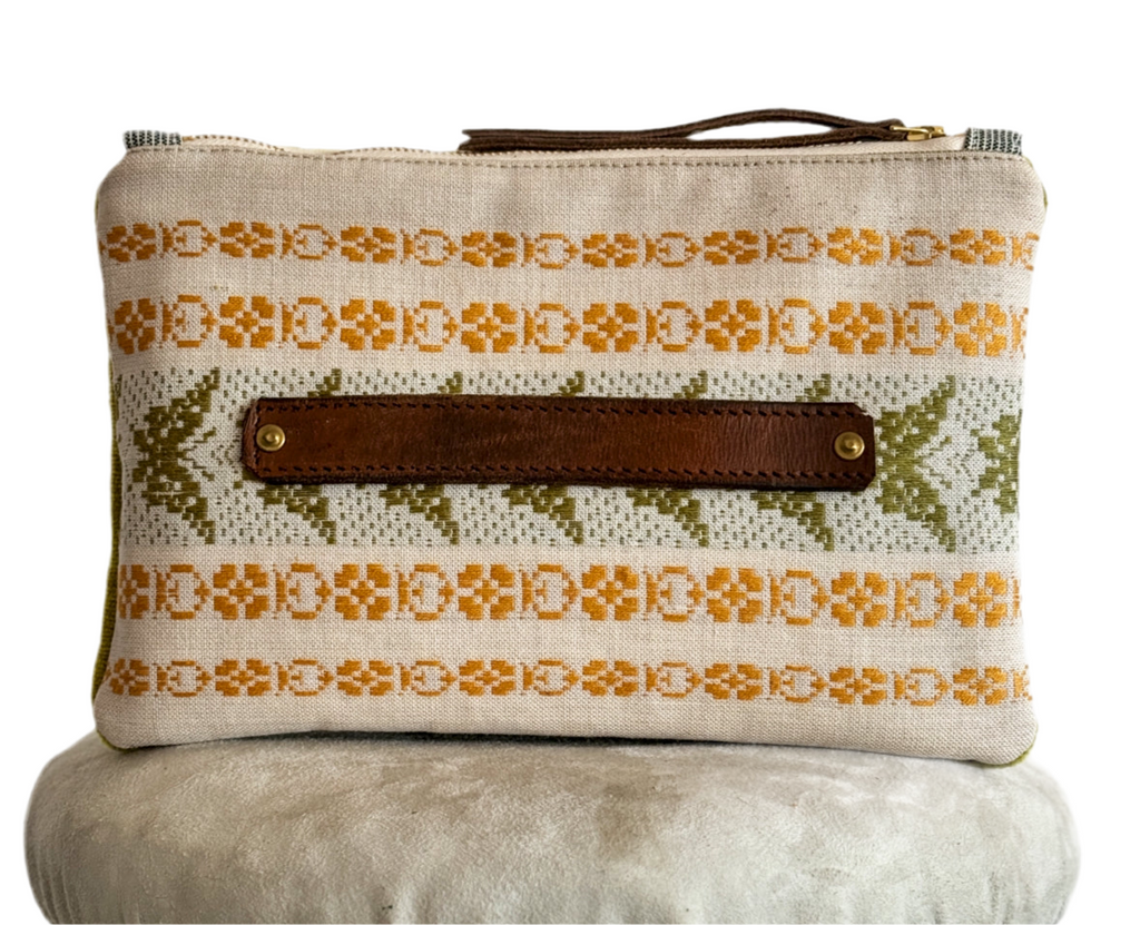 PETRA POUCH - VINTAGE CHARTREUSE VELVET ONE-OF-A-KIND