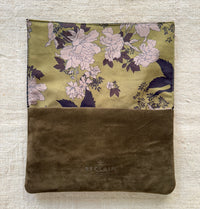 BINIALI CLUTCH - REMNANT BRITISH HOUNDSTOOTH & VINTAGE BIRDS & FLOWERS SILK - ONE-OF-ONE