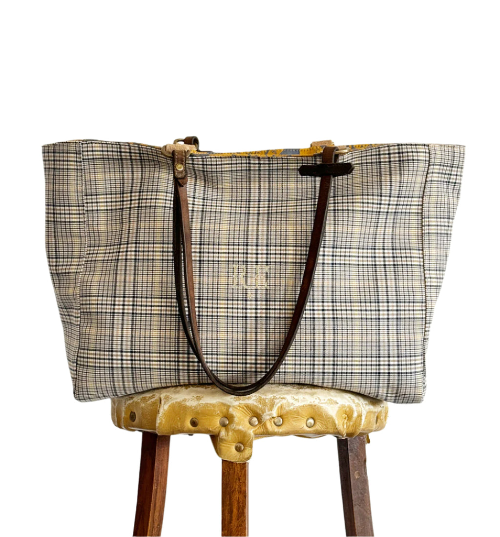 ORIENT TOTE - VINTAGE DAMASK SILK- ONE-OFF