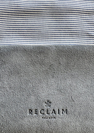 BINIALI CLUTCH - REMNANT HOUNDSTOOTH & VINTAGE SEERSUCKER PINSTRIPE - ONE-OF-ONE