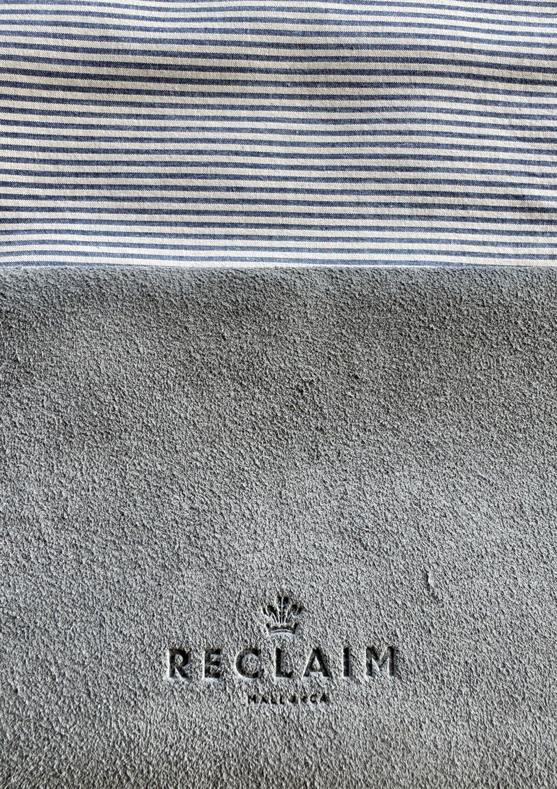 BINIALI CLUTCH - REMNANT HOUNDSTOOTH & VINTAGE SEERSUCKER PINSTRIPE - ONE-OF-ONE