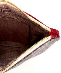 PETRA POUCH - REMNANT ITALIAN HERRINGBONE TWEED & VINTAGE HERRINGBONE LINEN ONE OF ONE
