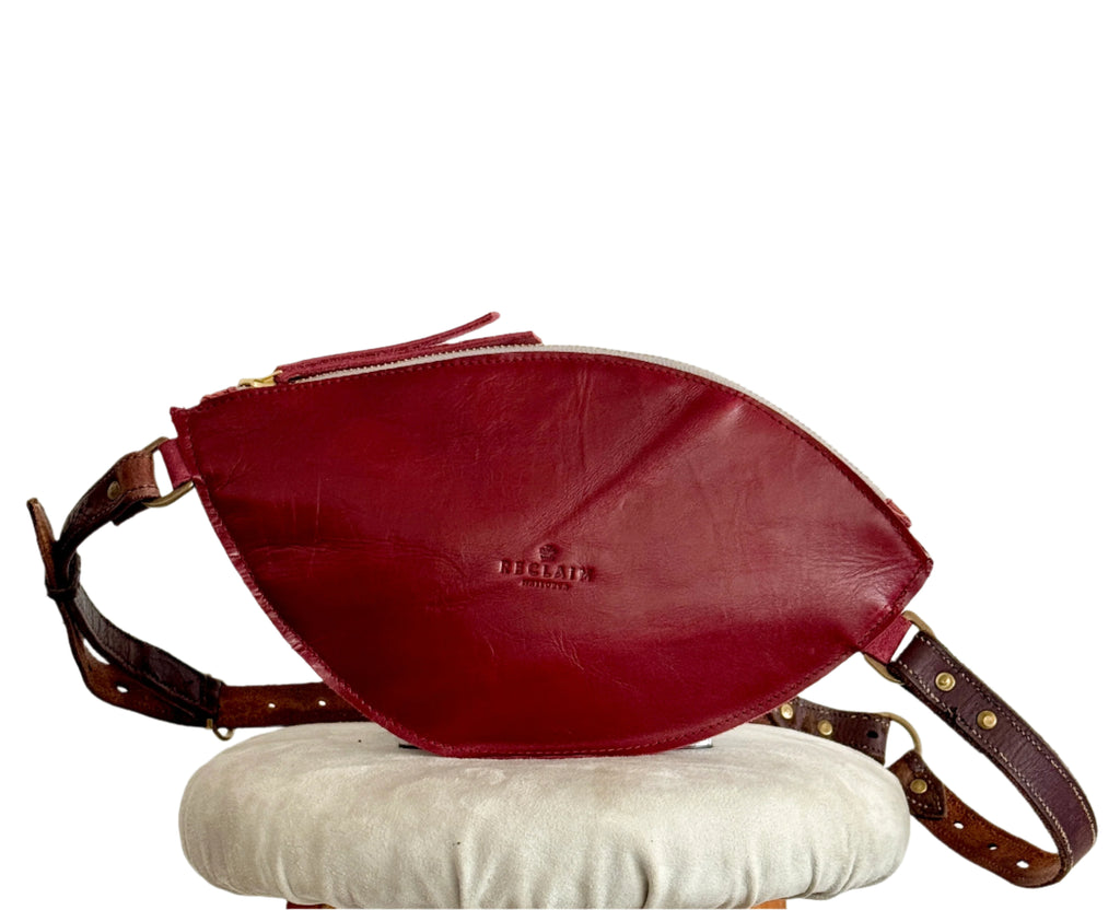 CAMPOS BELT BAG - BURGUNDY LEATHER LIBERTY PRINT - ONE-OF-A-KIND