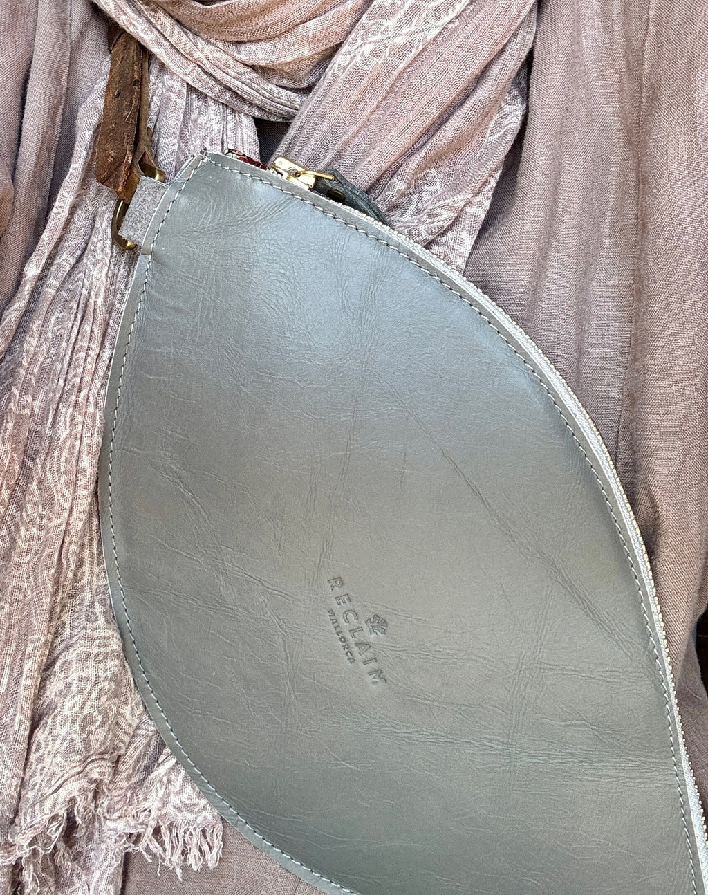 CAMPOS BELT BAG - GREY SUEDE & REMNANT PAISLEY SILK  ONE-OF-A-KIND
