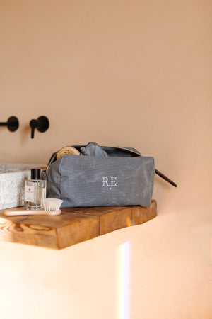 LIMITED EDITION GREY Recycled Waxed Canvas Wash Kit