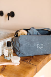 LIMITED EDITION GREY Recycled Waxed Canvas Wash Kit