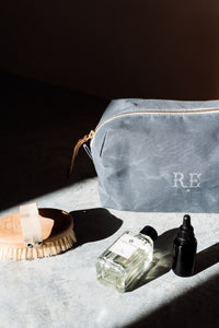 LIMITED EDITION GREY Recycled Waxed Canvas Wash Kit