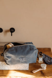 LIMITED EDITION GREY Recycled Waxed Canvas Wash Kit