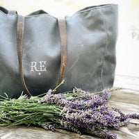 Recycled Waxed Canvas Tote Bag