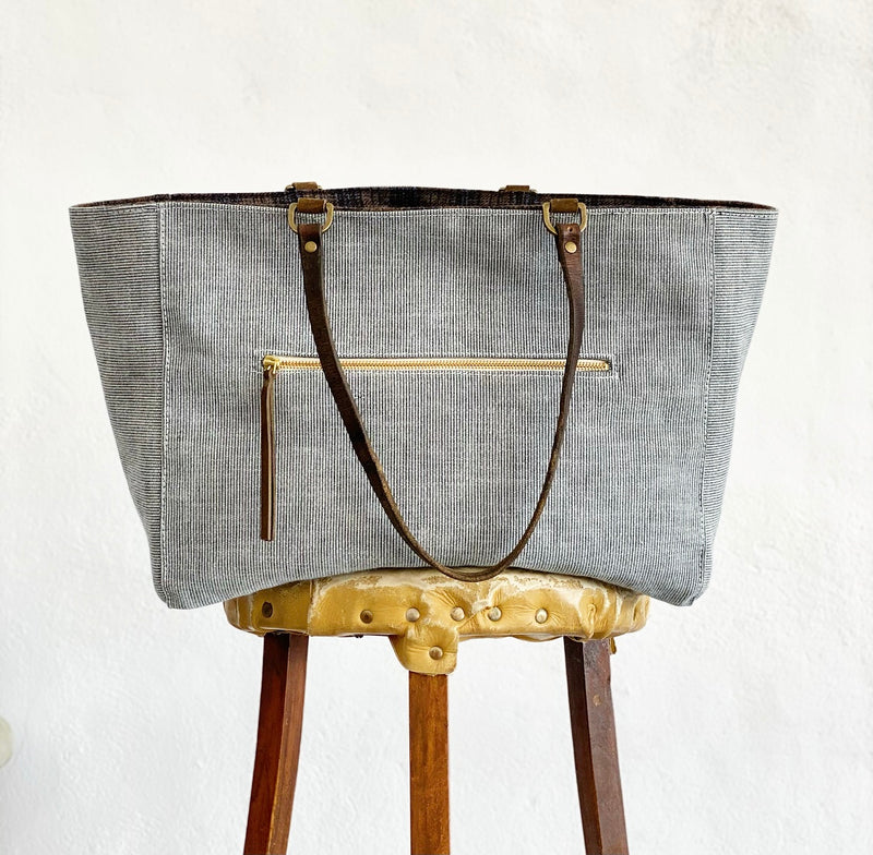 ORIENT TOTE- SURPLUS ITALIAN WOOL - ONE-OF-A-KIND