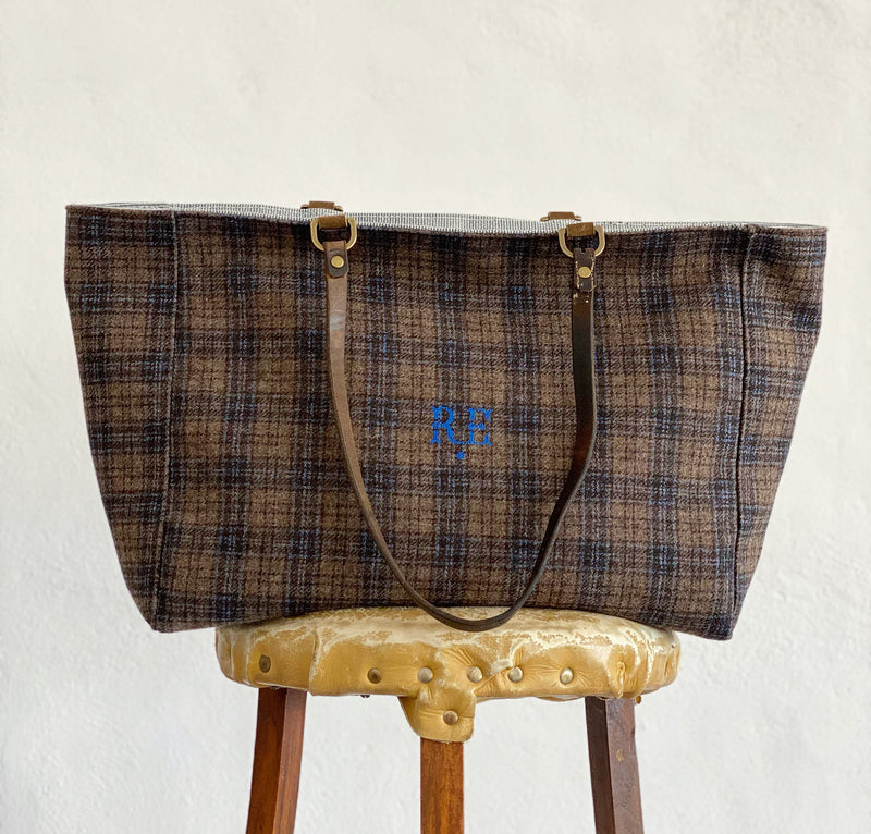 ORIENT TOTE- SURPLUS ITALIAN WOOL - ONE-OF-A-KIND